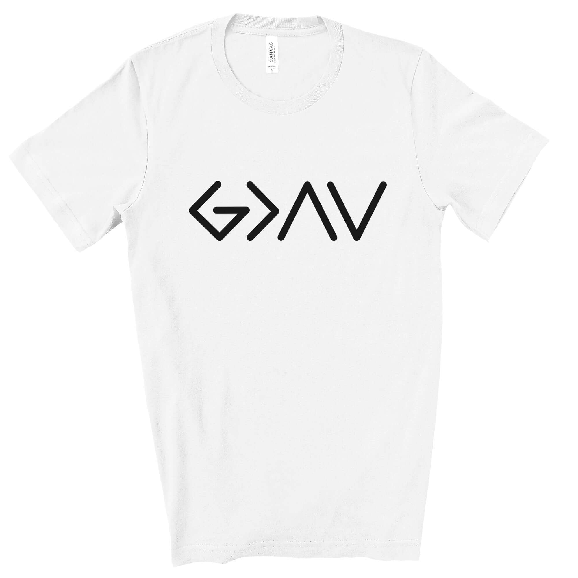 Greater Than the Highs and Lows Men's Jersey Short Sleeve Tee Size: XS Color: White Jesus Passion Apparel