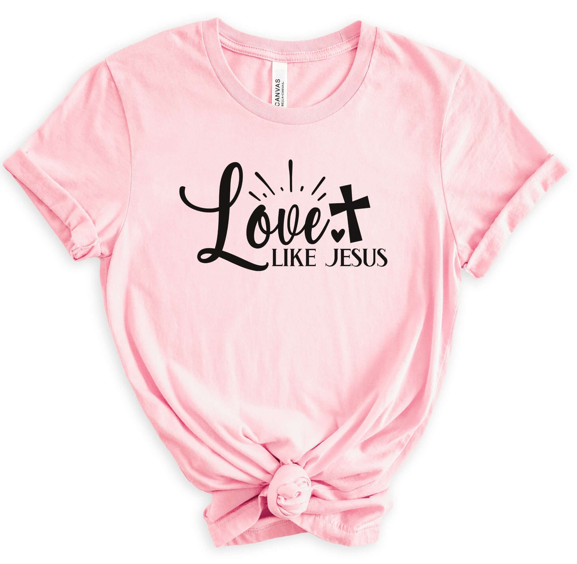 Love Like Jesus Women's Short Sleeve Tee Size: XS Color: Athletic Heather Jesus Passion Apparel