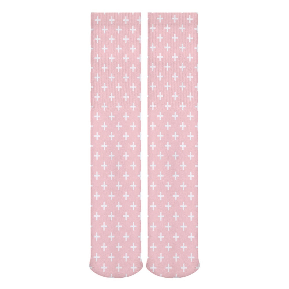 Holy Cross Inspirational Peach Breathable Stockings (Pack of 5 - Same Pattern) Size: ONE SIZE Color: Peach Jesus Passion Apparel