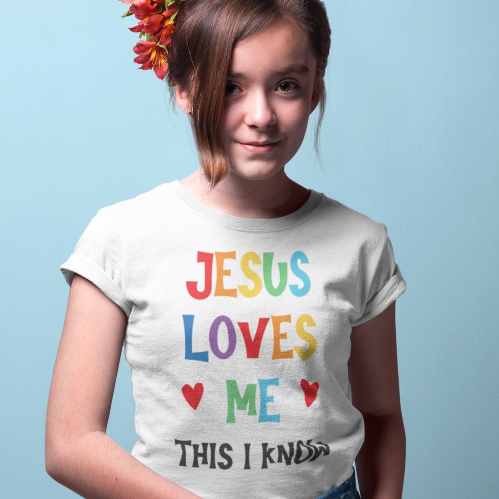 Jesus Loves Me Youth Relaxed-Fit T-Shirt Colors: White Sizes: S Jesus Passion Apparel