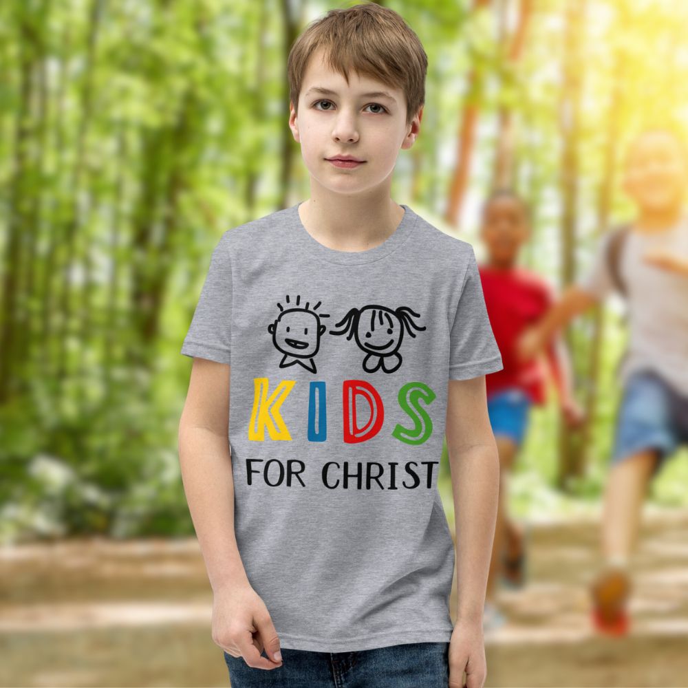 Kids for Christ Youth Relaxed-Fit T-Shirt Color: Athletic Heather Size: S Jesus Passion Apparel