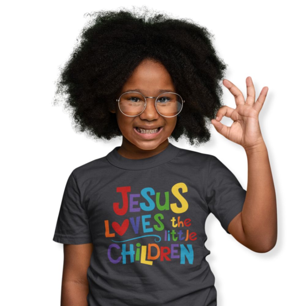 Jesus Loves Little Children Youth Relaxed-Fit T-Shirt Color: White Size: S Jesus Passion Apparel