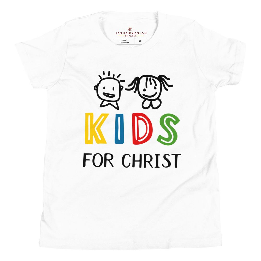 Kids for Christ Youth Relaxed-Fit T-Shirt Color: White Size: S Jesus Passion Apparel