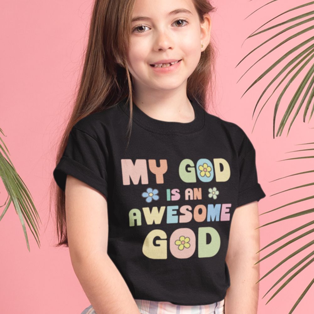 My God Awesome God Youth Relaxed-Fit T-Shirt Colors: White Sizes: S Jesus Passion Apparel
