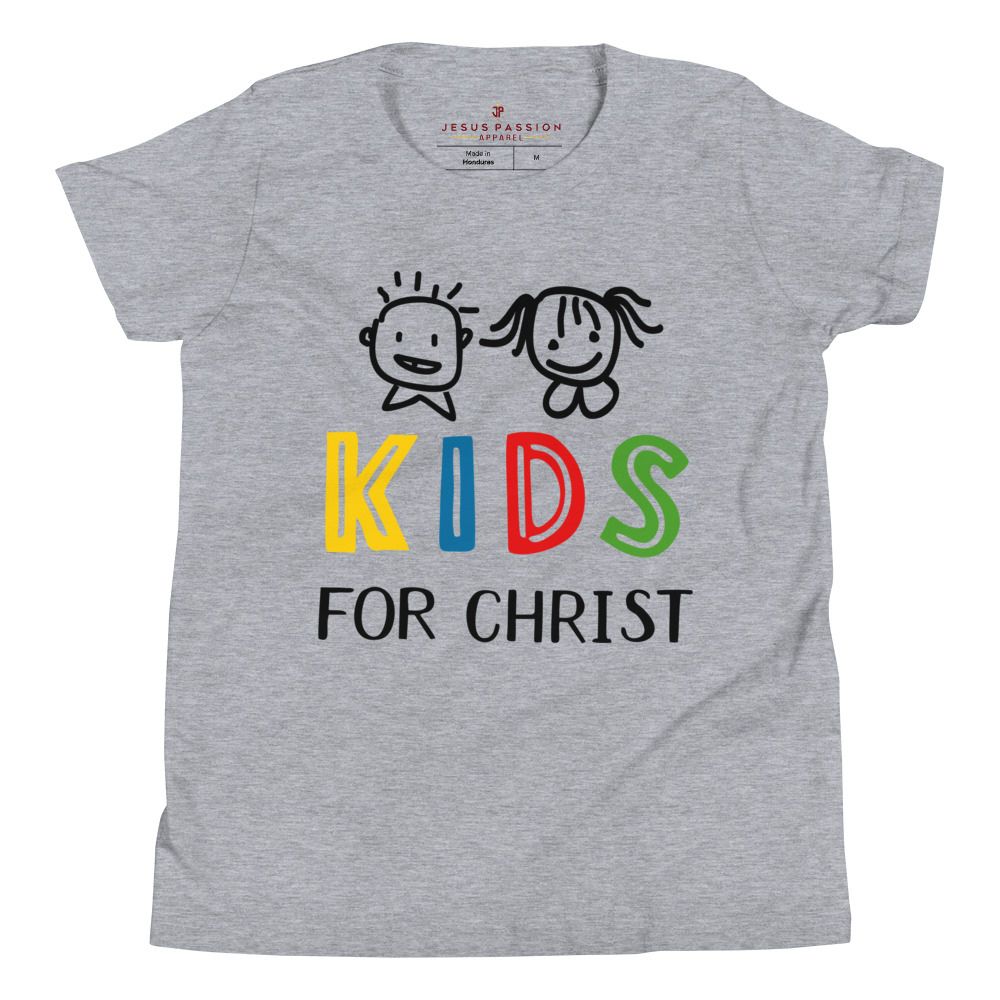 Kids for Christ Youth Relaxed-Fit T-Shirt Color: Athletic Heather Size: S Jesus Passion Apparel