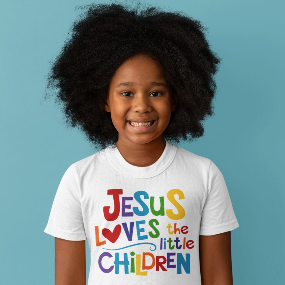 Jesus Loves Little Children Youth Relaxed-Fit T-Shirt Color: White Size: S Jesus Passion Apparel