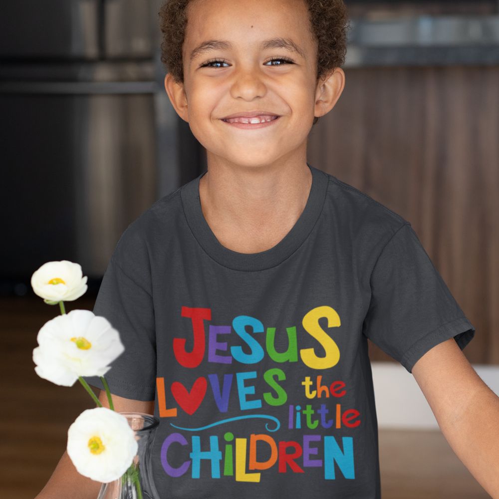 Jesus Loves Little Children Youth Relaxed-Fit T-Shirt Color: White Size: S Jesus Passion Apparel