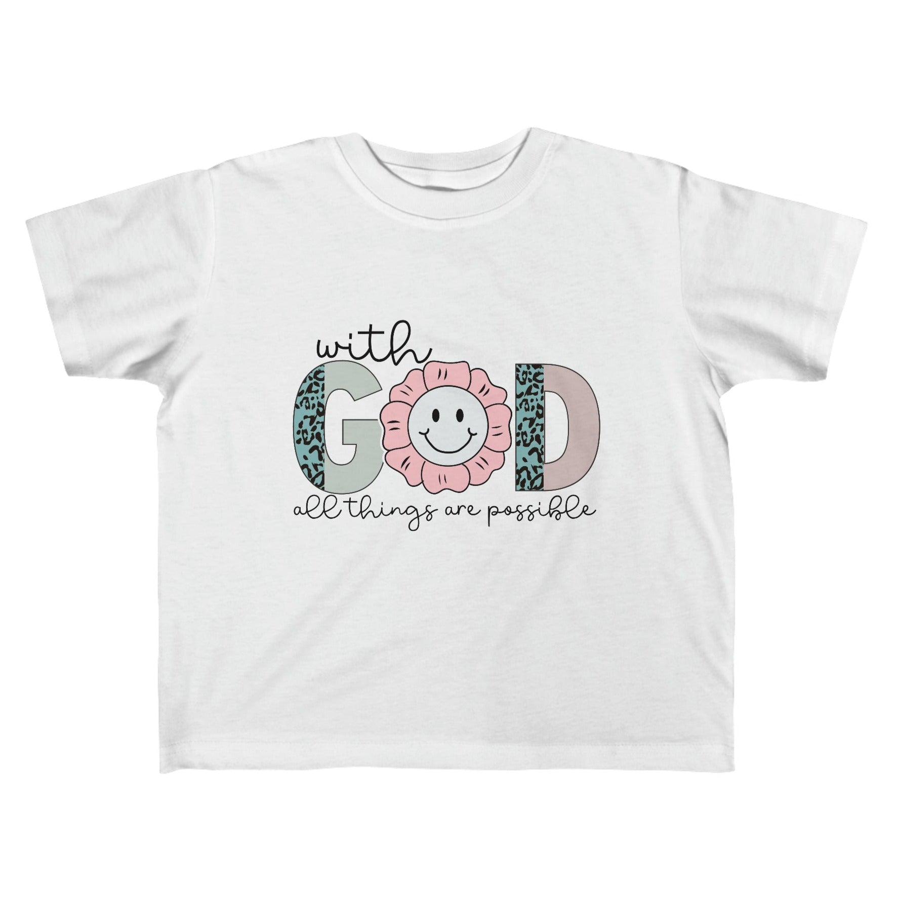 With God All Things are Possible Toddler's Fine Jersey Tee Color: White Size: 2T Jesus Passion Apparel