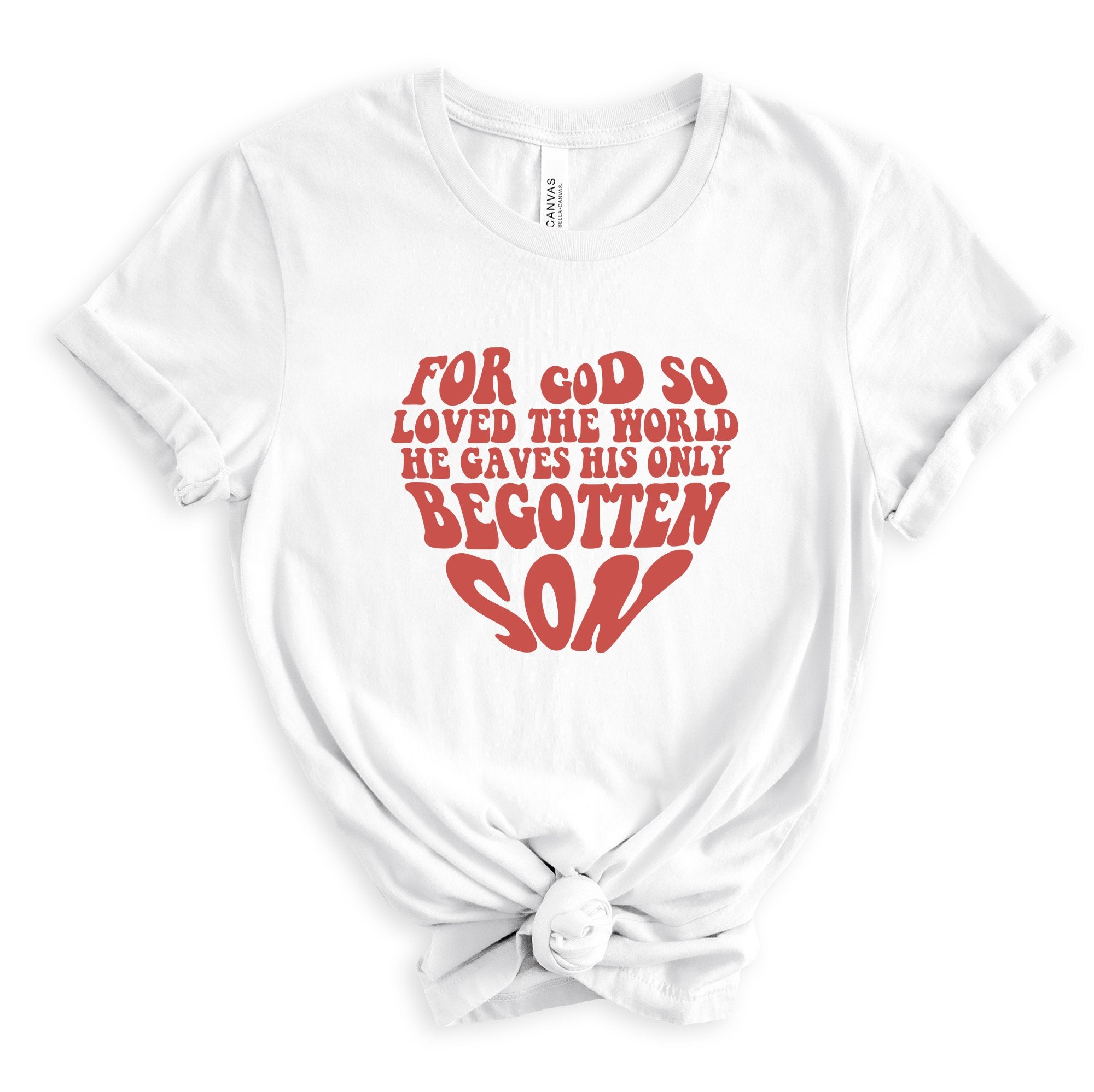 For God So Loved the World Unisex Jersey Short Sleeve Tee - White Size: XS Color: White Jesus Passion Apparel