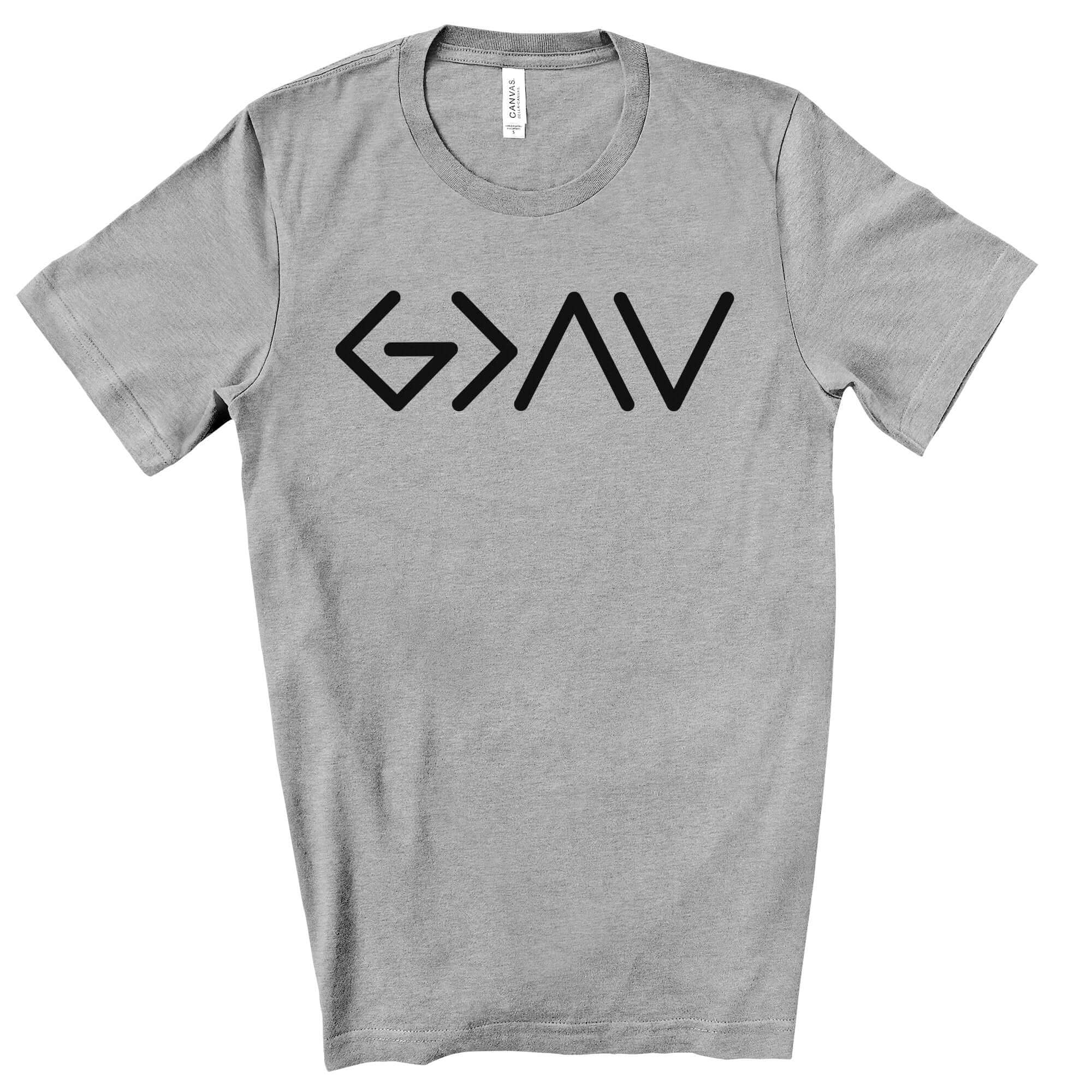 Greater Than the Highs and Lows Men's Jersey Short Sleeve Tee Size: XS Color: Athletic Heather Jesus Passion Apparel