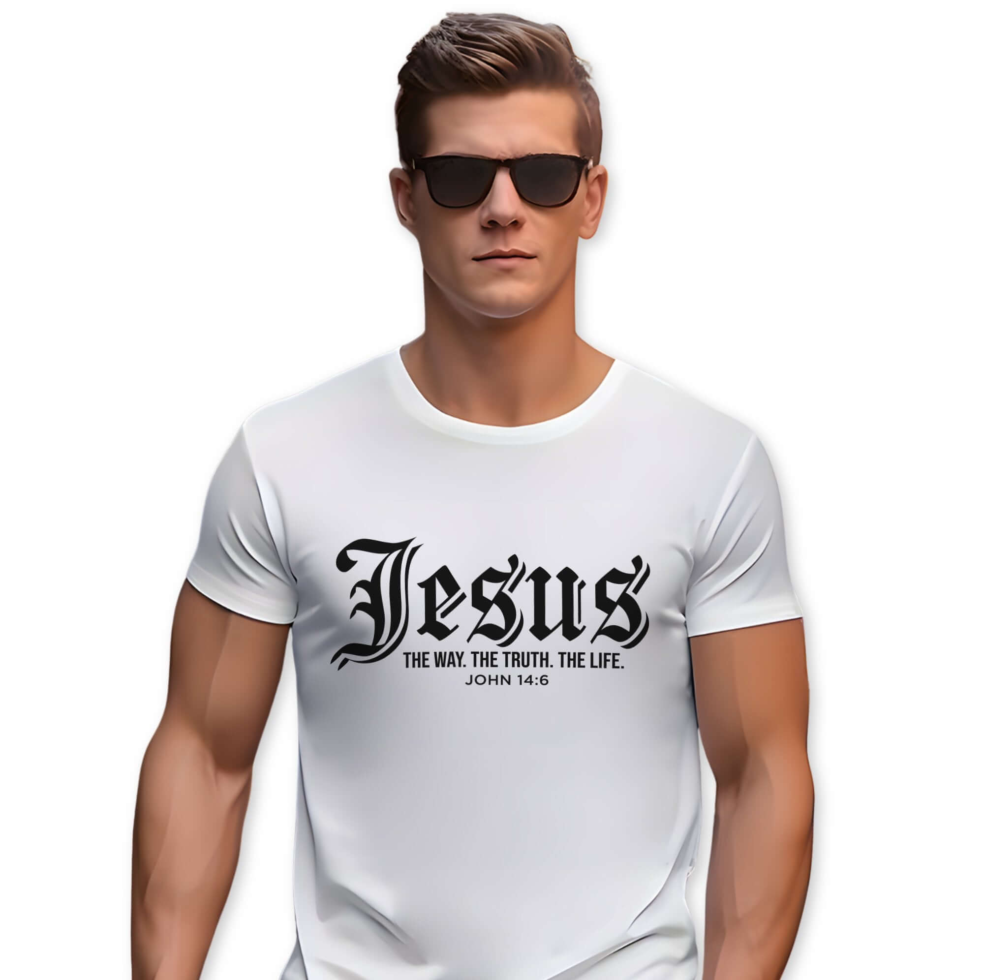 Jesus The Way The Truth The Life John 14 6 Men's Jersey Short Sleeve Tee Size: XS Color: Aqua Jesus Passion Apparel