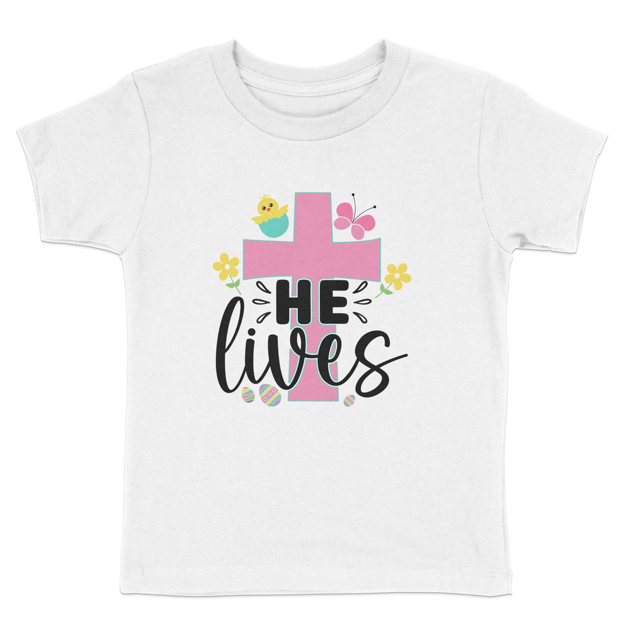 He Lives Toddler Short Sleeve Tee Size: 5/6T Color: Heather Jesus Passion Apparel