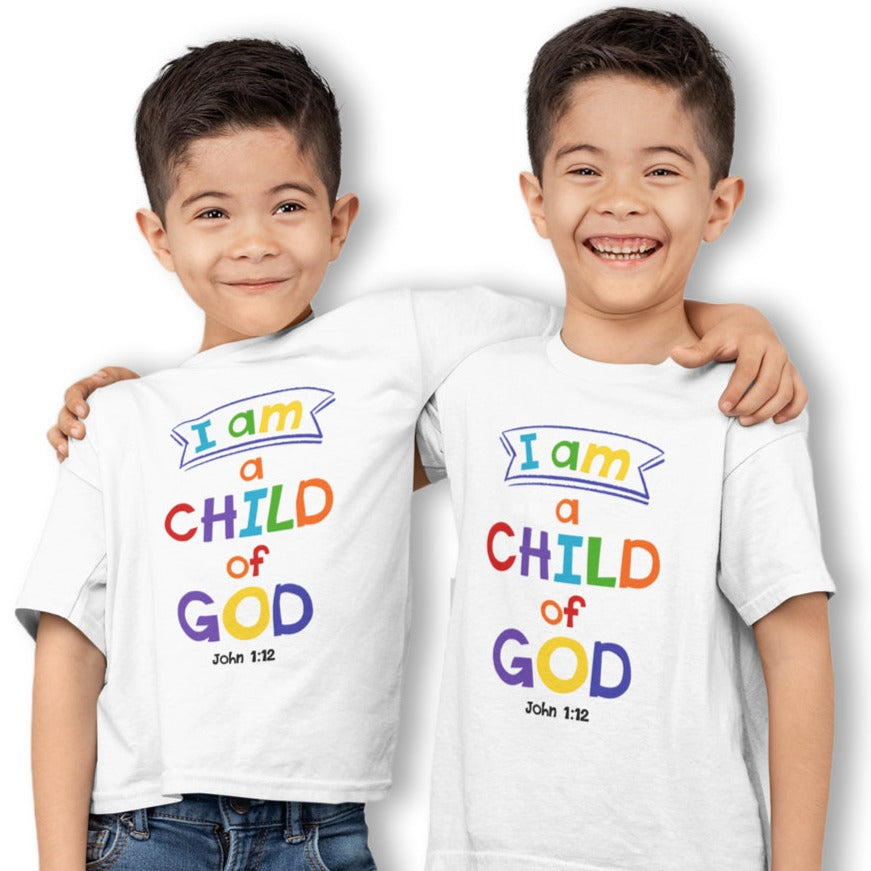 I am a Child of God Youth Unisex Relaxed Fit T-Shirt Colors: White Sizes: S Jesus Passion Apparel