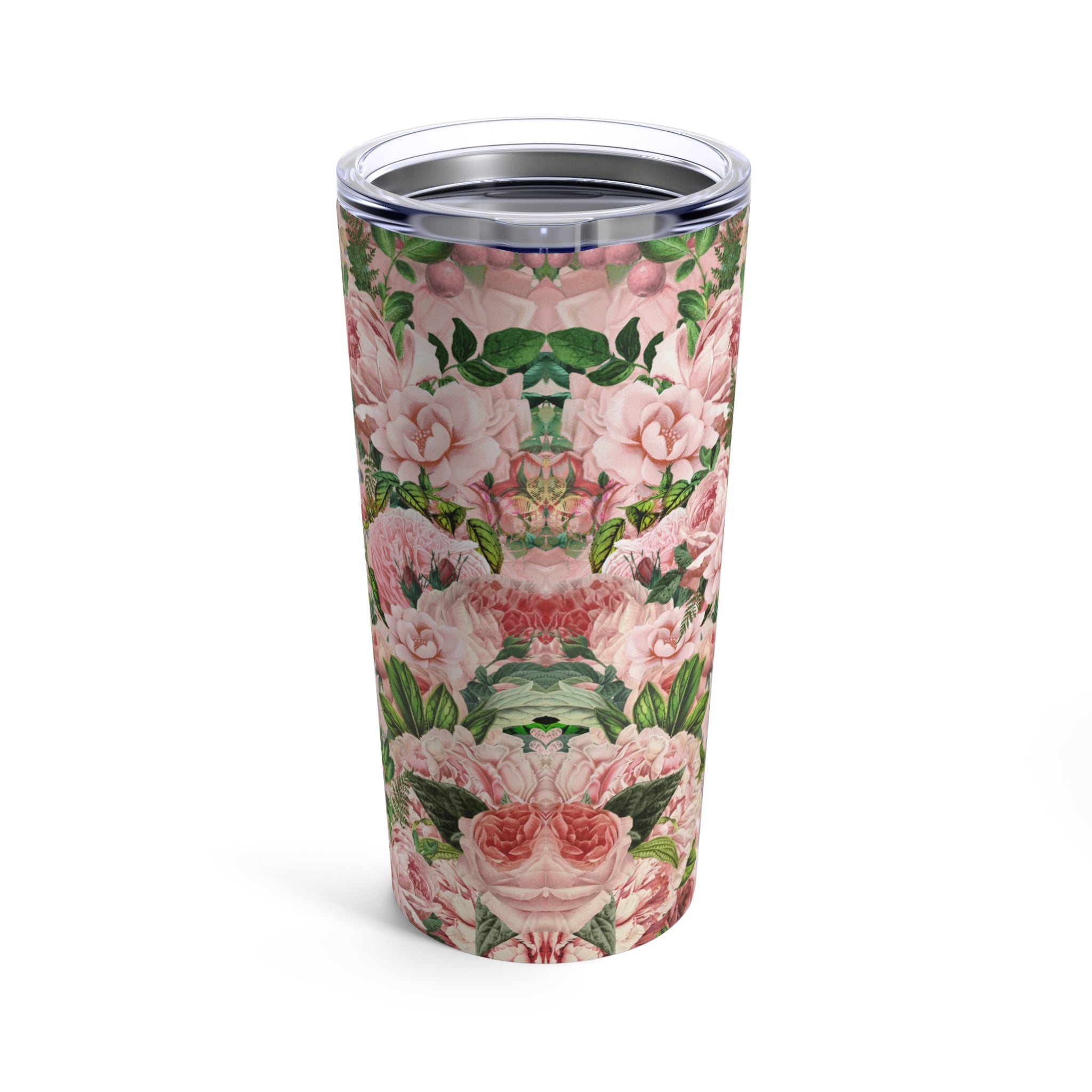 Pray On Over Through It Pink Roses Glitter Hot-Cold Tumbler 20 oz with Sip Lid Size: 20oz Jesus Passion Apparel