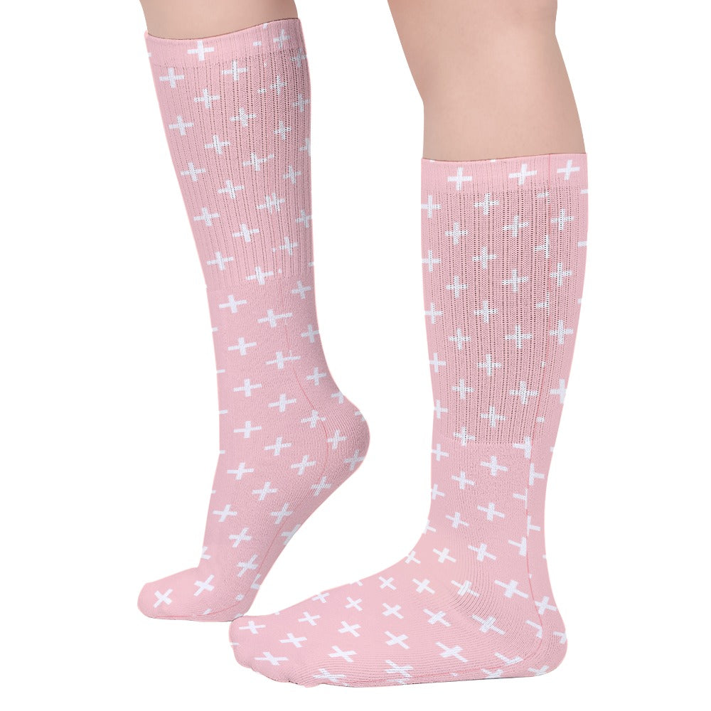 Holy Cross Inspirational Peach Breathable Stockings (Pack of 5 - Same Pattern) Size: ONE SIZE Color: Peach Jesus Passion Apparel