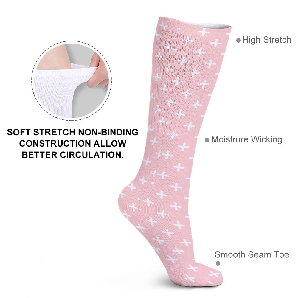 Holy Cross Inspirational Peach Breathable Stockings (Pack of 5 - Same Pattern) Size: ONE SIZE Color: Peach Jesus Passion Apparel