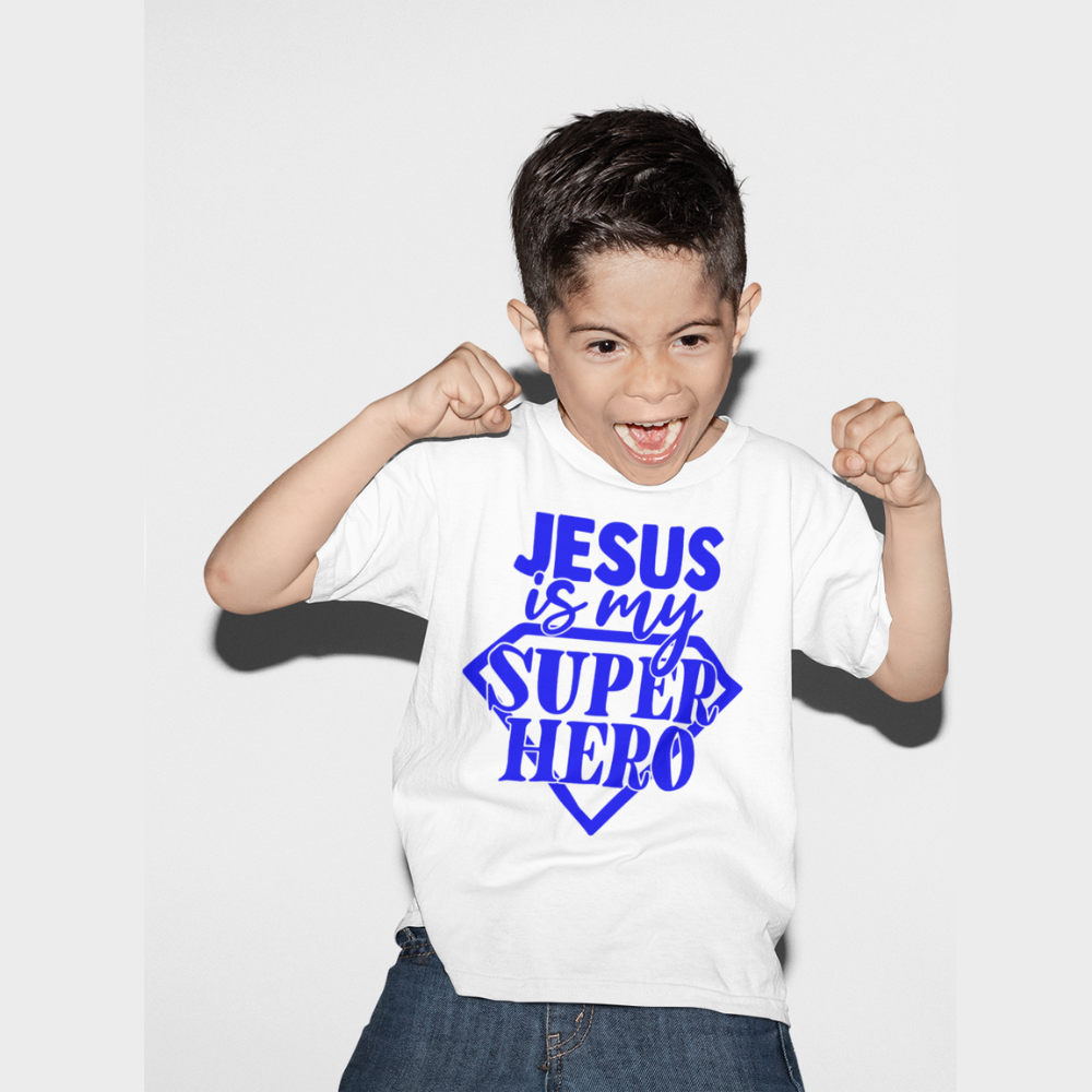 Jesus Superhero Youth Relaxed-Fit T-Shirt Colors: White Sizes: S Jesus Passion Apparel