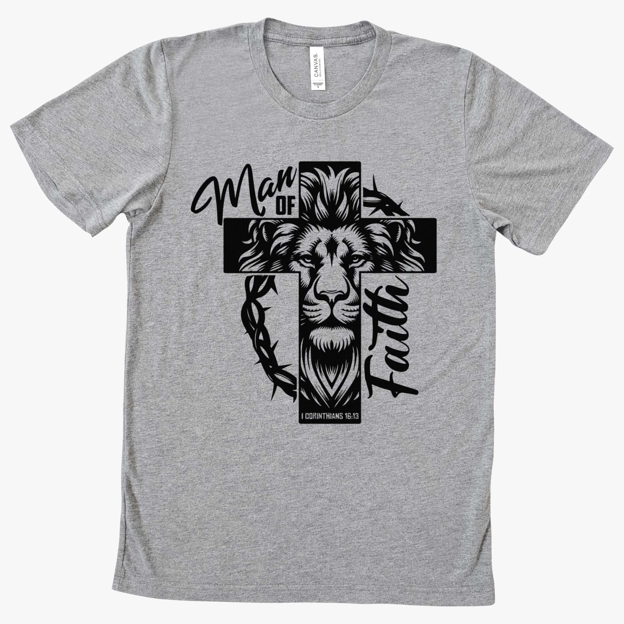 Man of Faith Lion Men's Jersey Short Sleeve TeeJesus Passion Apparel