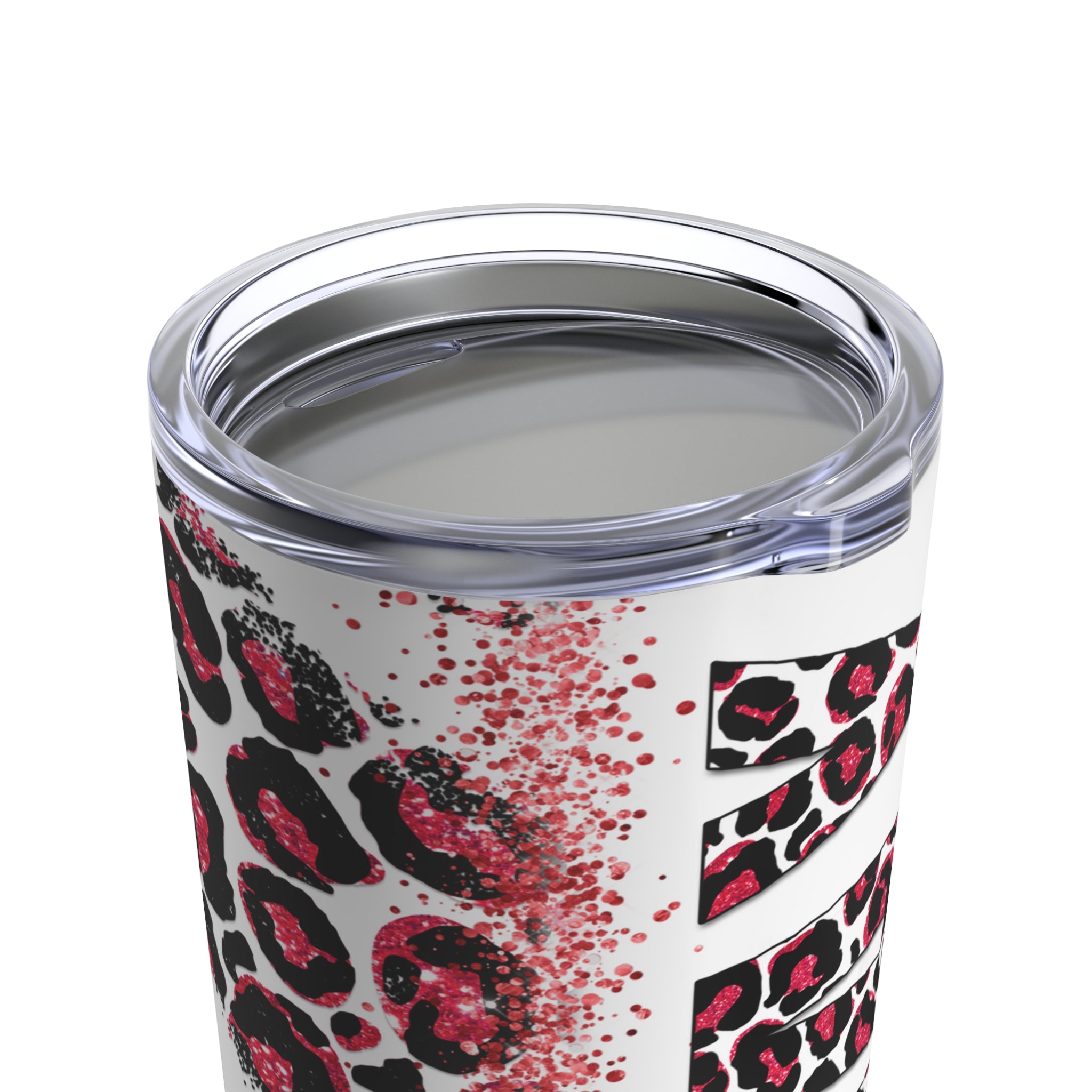 Pray Animal Print Red Glitter Hot-Cold Tumbler 20 oz with Sip Lid Size: 20oz Jesus Passion Apparel