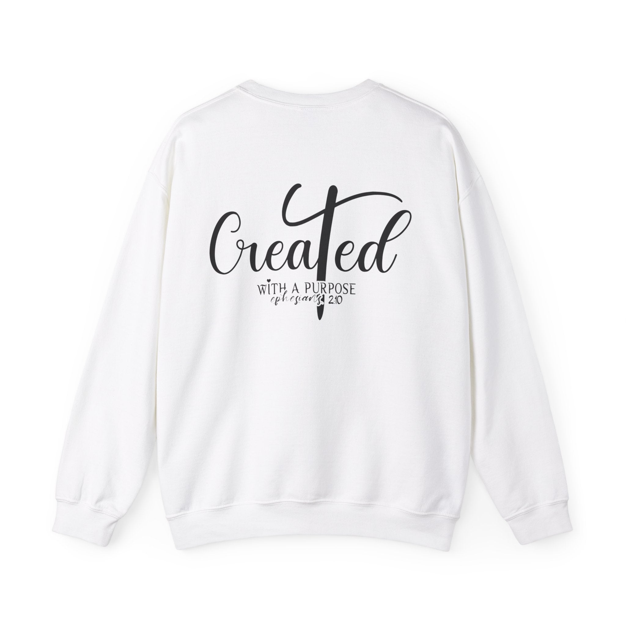 Created With a Purpose Women's Fleece Sweatshirt Size: S Color: Sand Jesus Passion Apparel