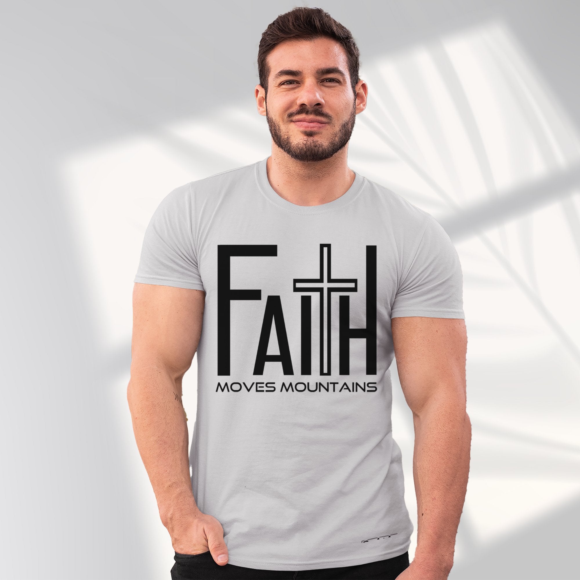 Faith Men's Jersey Short Sleeve Tee Size: XS Color: Athletic Heather Jesus Passion Apparel