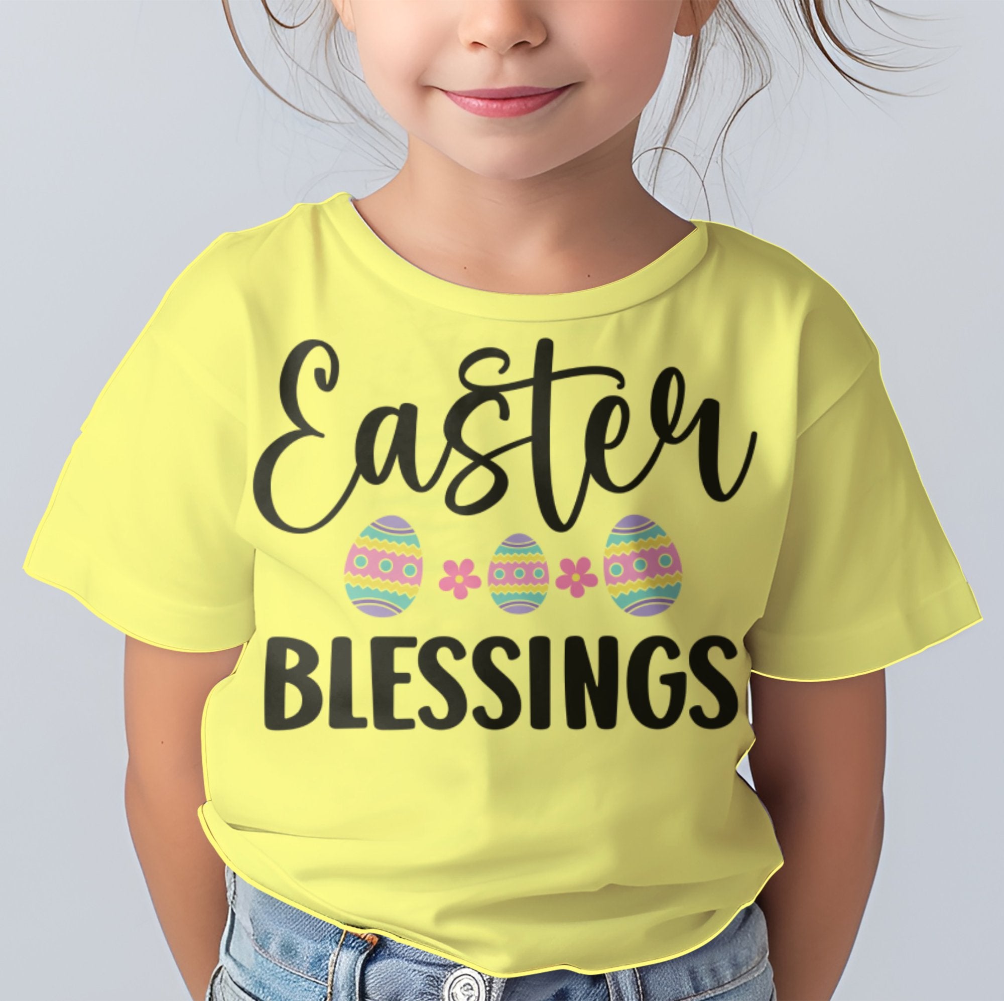 Easter Blessings Toddler Short Sleeve Tee Size: 5/6T Color: Heather Jesus Passion Apparel