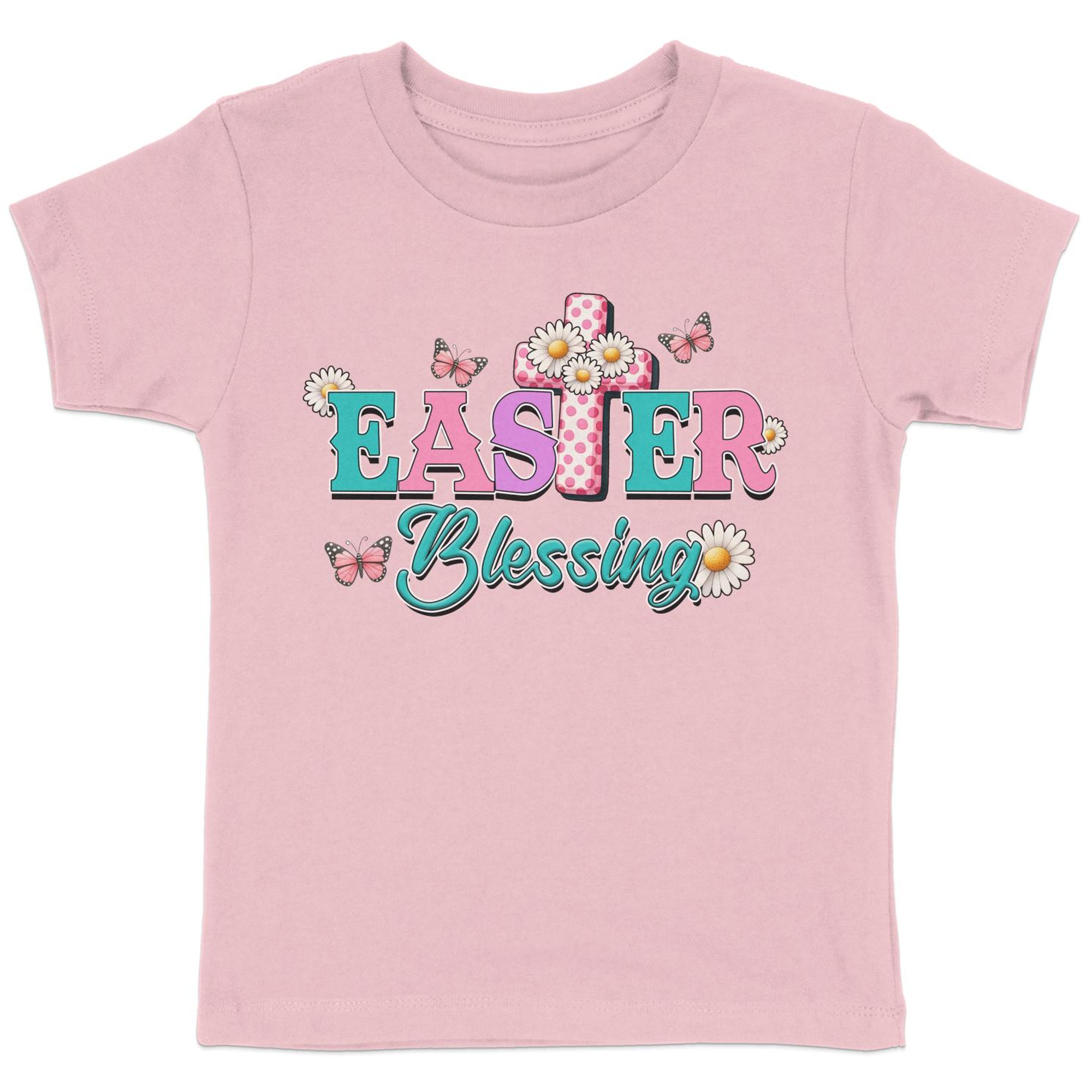 Easter Blessings Toddler Short Sleeve Tee Size: 5/6T Color: Pink Jesus Passion Apparel