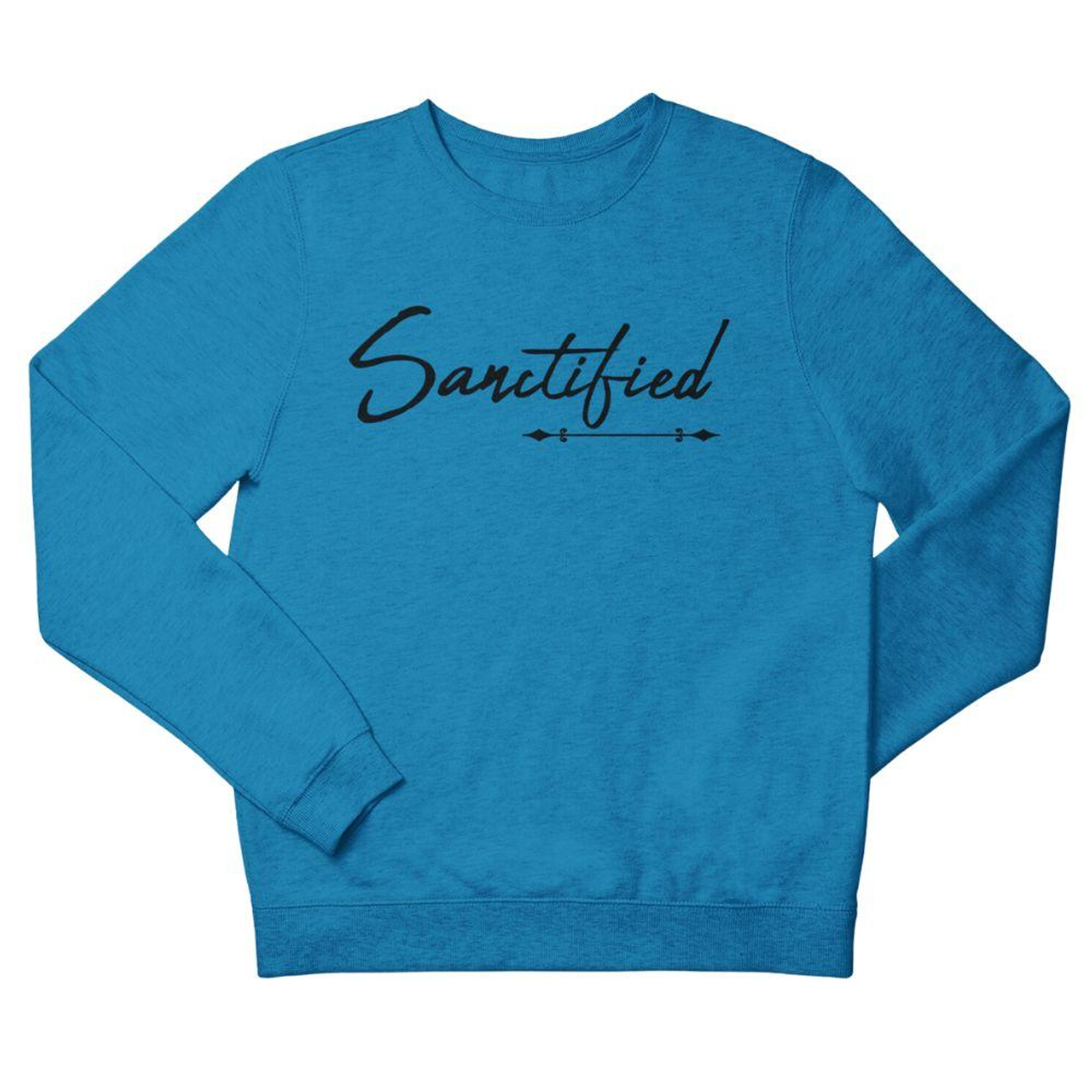 Sanctified Men's Fleece Unisex-Fit Sweatshirt - Sapphire (Royal Blue) Size: S Color: Royal Jesus Passion Apparel