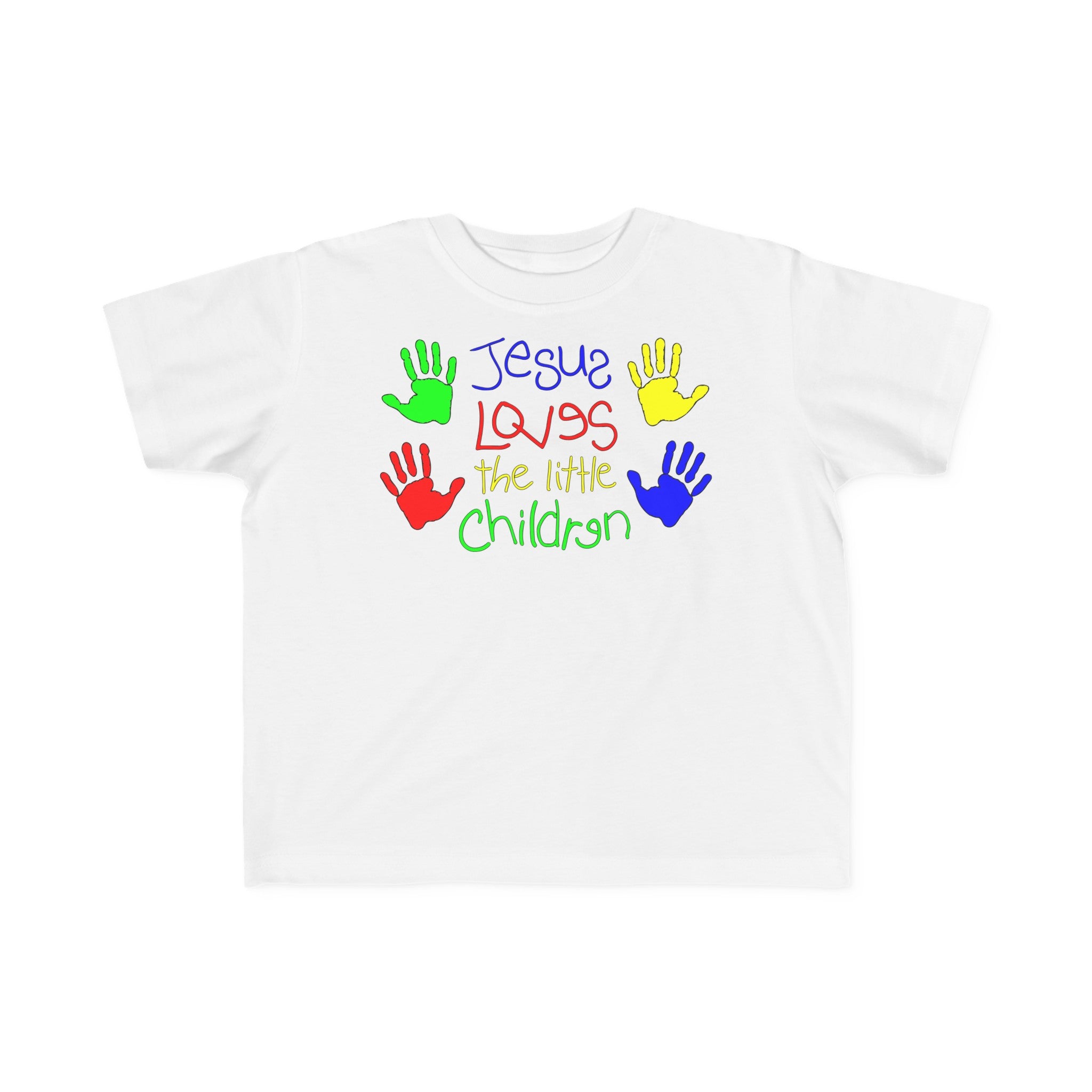 Jesus Loves the Little Children Toddler's Fine Jersey Tee Color: White Size: 2T Jesus Passion Apparel