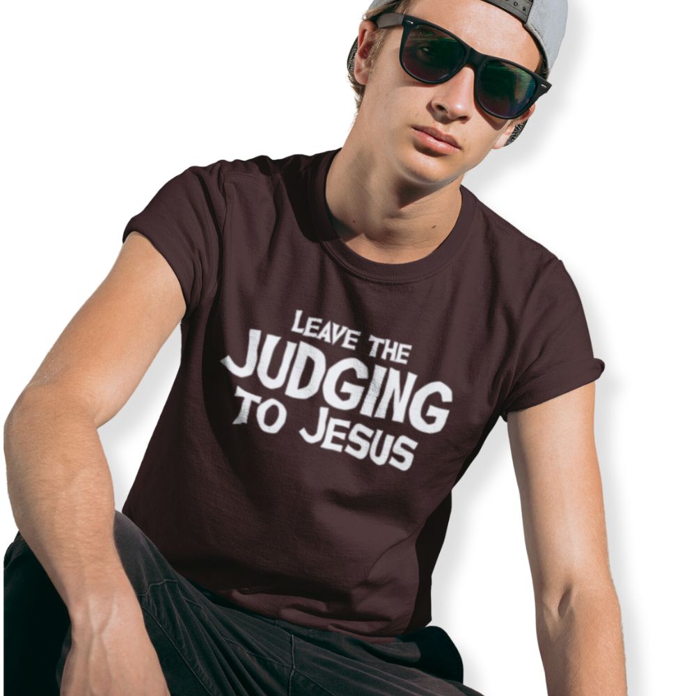 Leave the Judging to Jesus Jersey Short Sleeve T-Shirt Color: Black Heather Size: XS Jesus Passion Apparel