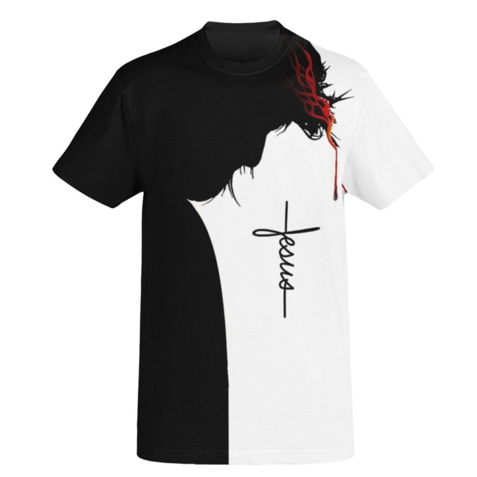 Jesus' Sacrifice Men's Handmade Crew Neck T-Shirt Size: XS Jesus Passion Apparel