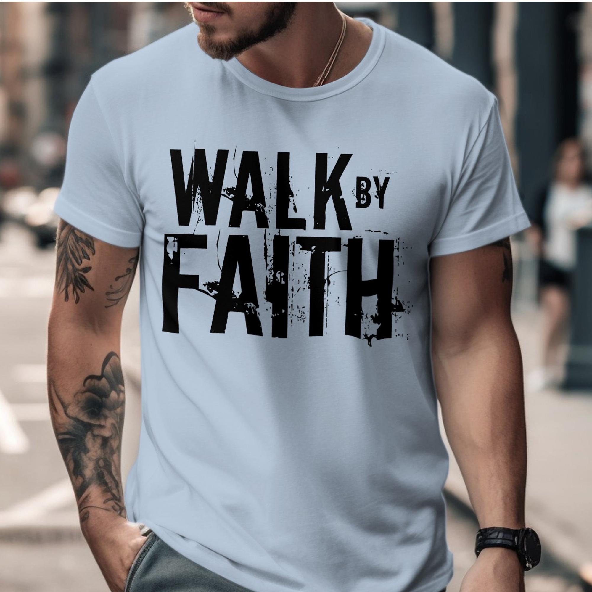 Walk By Faith Men's Jersey Short Sleeve Tee Size: XS Color: Athletic Heather Jesus Passion Apparel