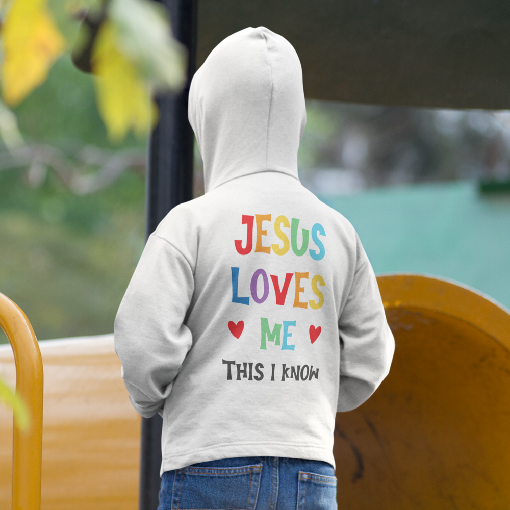 Jesus Loves Me This I know Youth Hoodie Color: White Size: S Jesus Passion Apparel