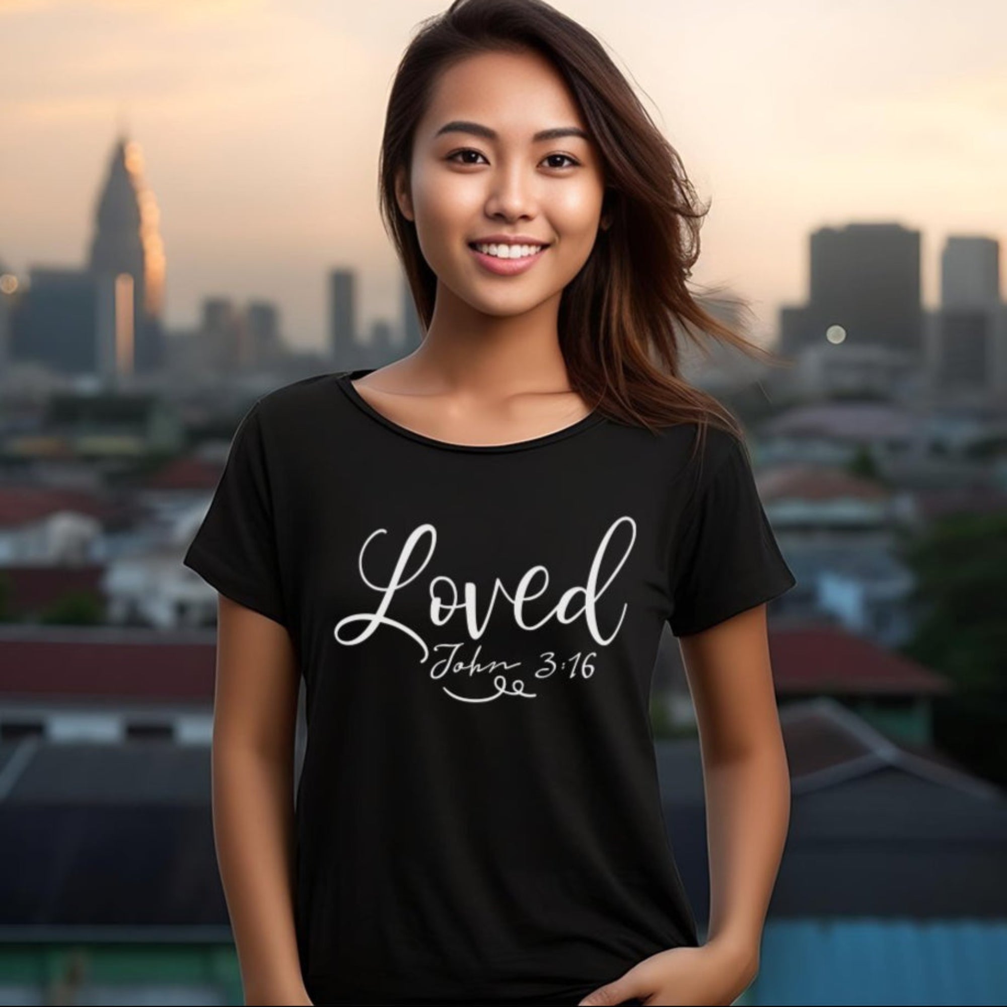 Loved Unisex Jersey Short Sleeve Tee - Black / White Size: XS Color: White Jesus Passion Apparel