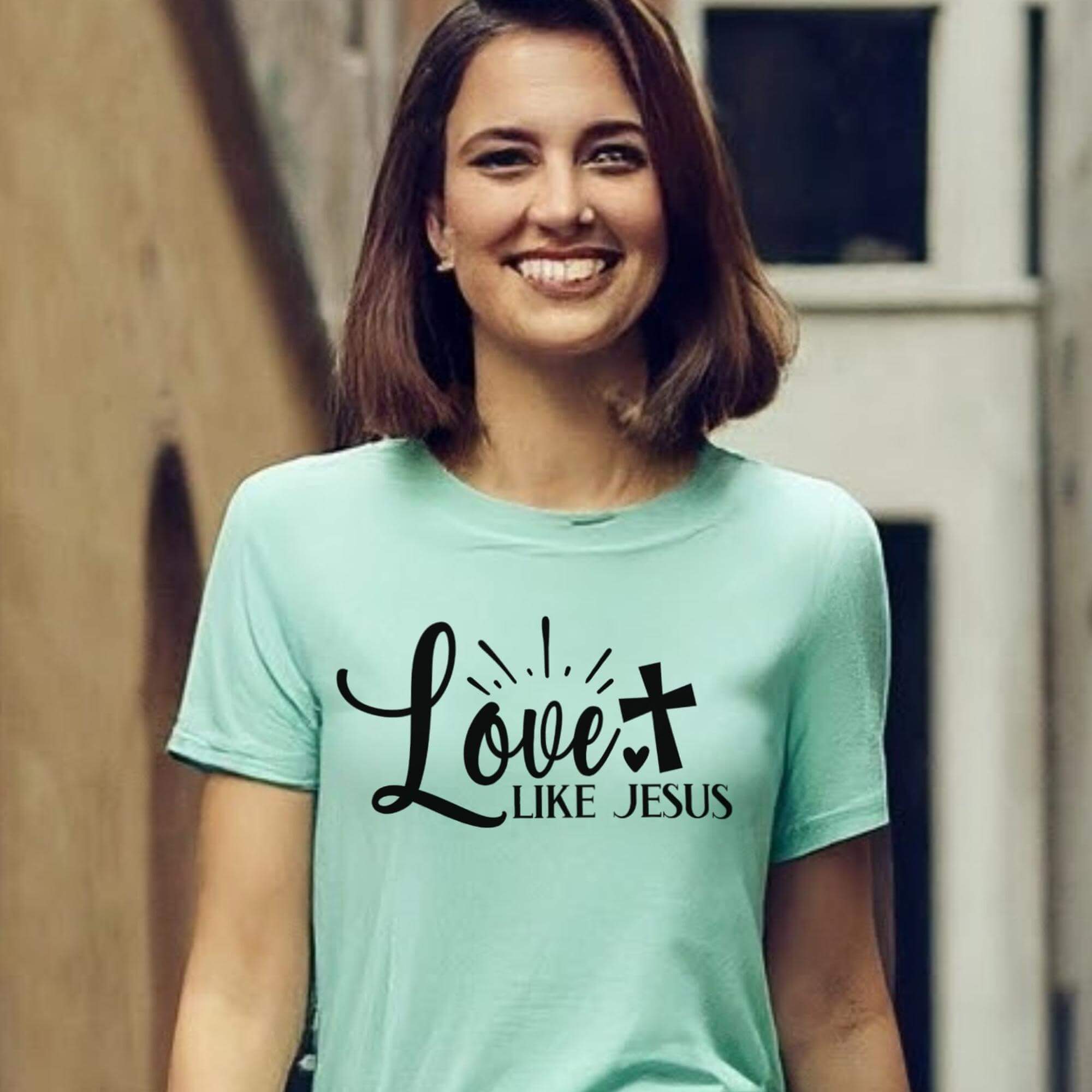 Love Like Jesus Women's Short Sleeve Tee Size: XS Color: Athletic Heather Jesus Passion Apparel