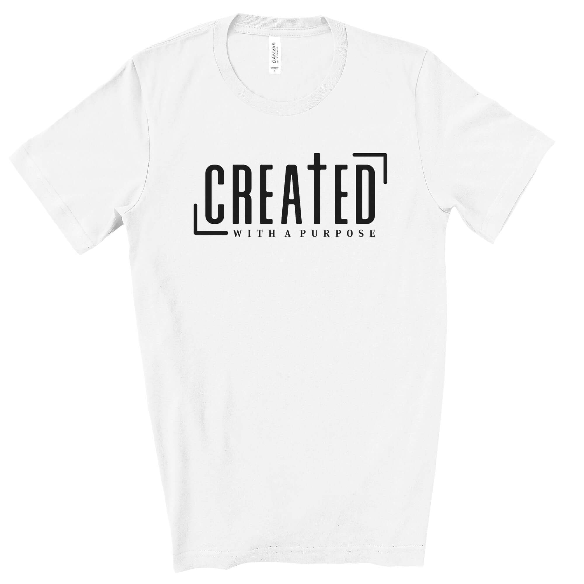 Created with a Purpose Men's Jersey Short Sleeve Tee Size: XS Color: White Jesus Passion Apparel