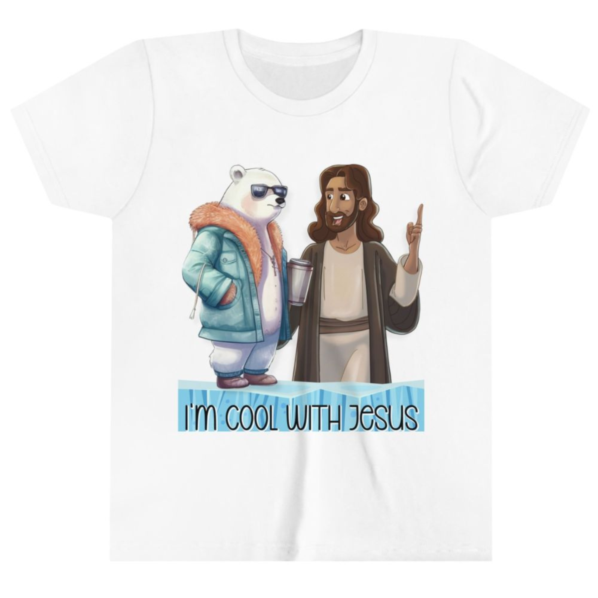 I'm Cool With Jesus Youth Short Sleeve T-Shirt Color: White Size: S Jesus Passion Apparel