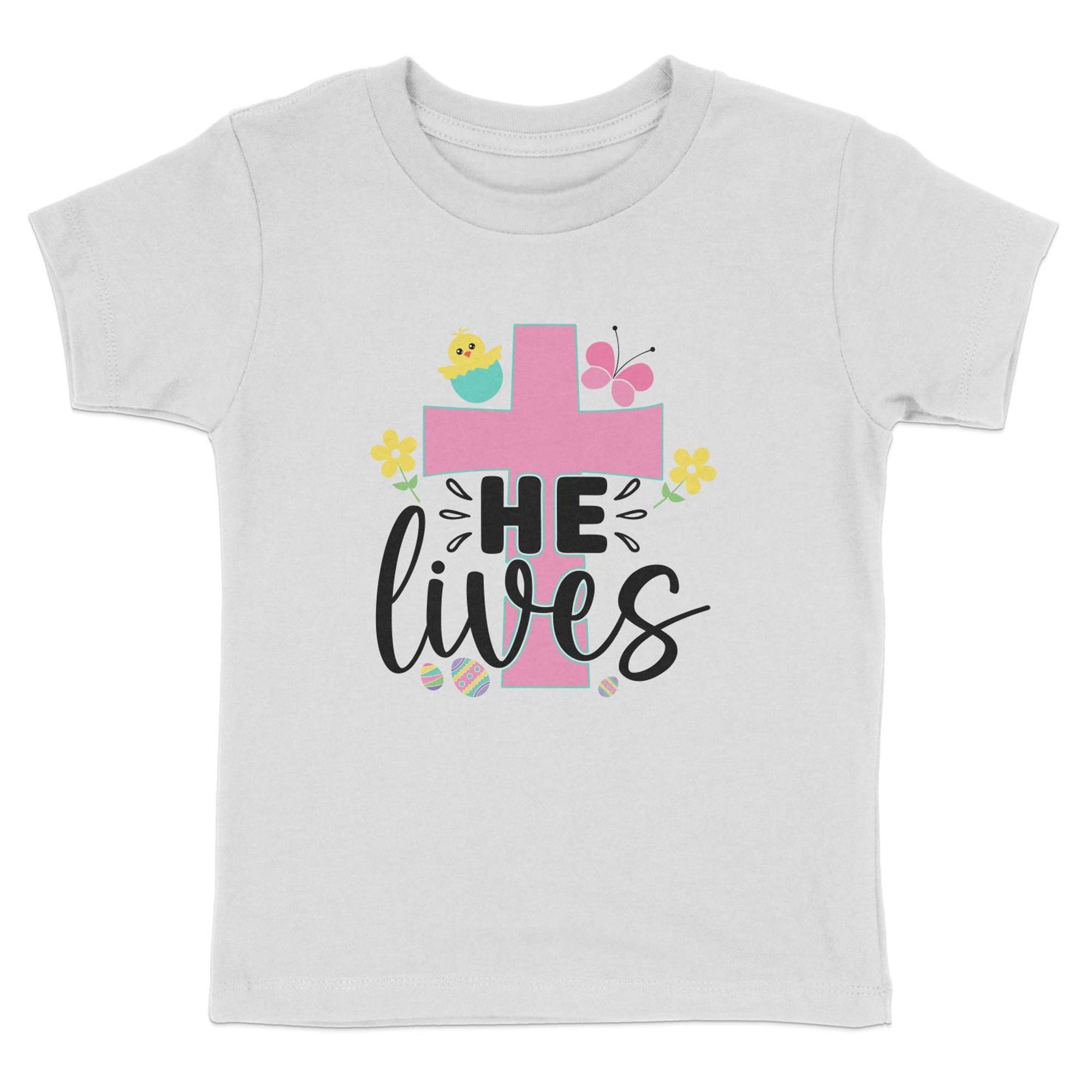 He Lives Toddler Short Sleeve Tee Size: 5/6T Color: Heather Jesus Passion Apparel