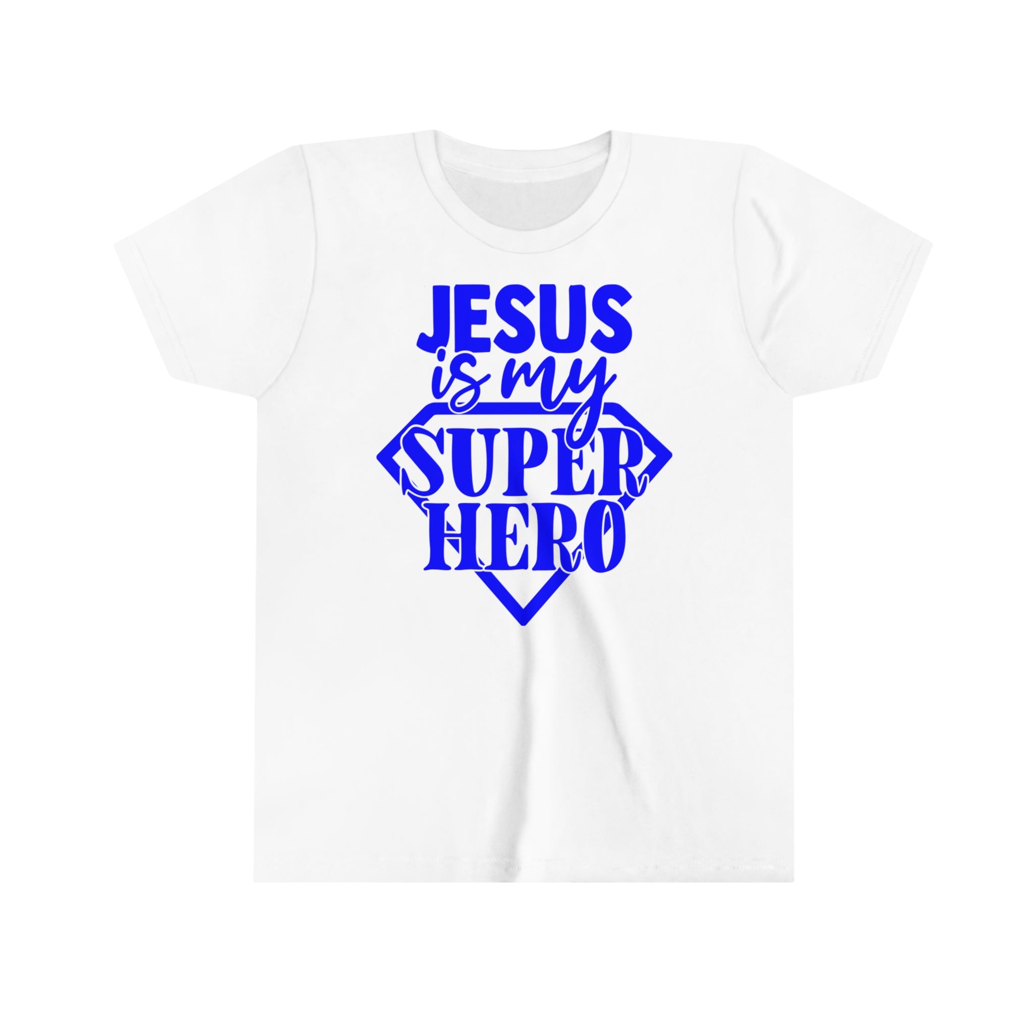 Jesus Superhero Youth Relaxed-Fit T-Shirt Colors: White Sizes: S Jesus Passion Apparel