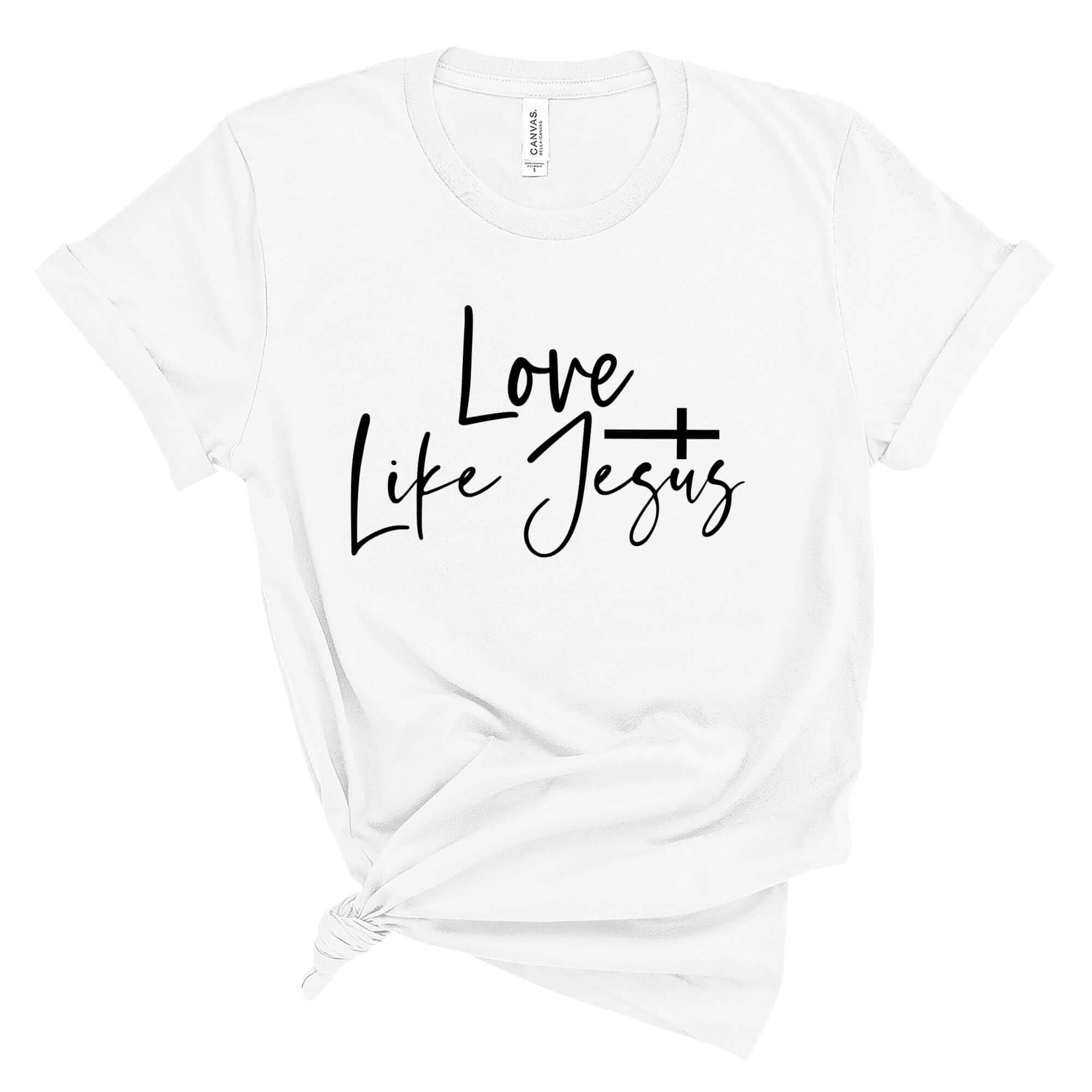 Love Like Jesus Women's Short Sleeve Tee Size: XS Color: Athletic Heather Jesus Passion Apparel