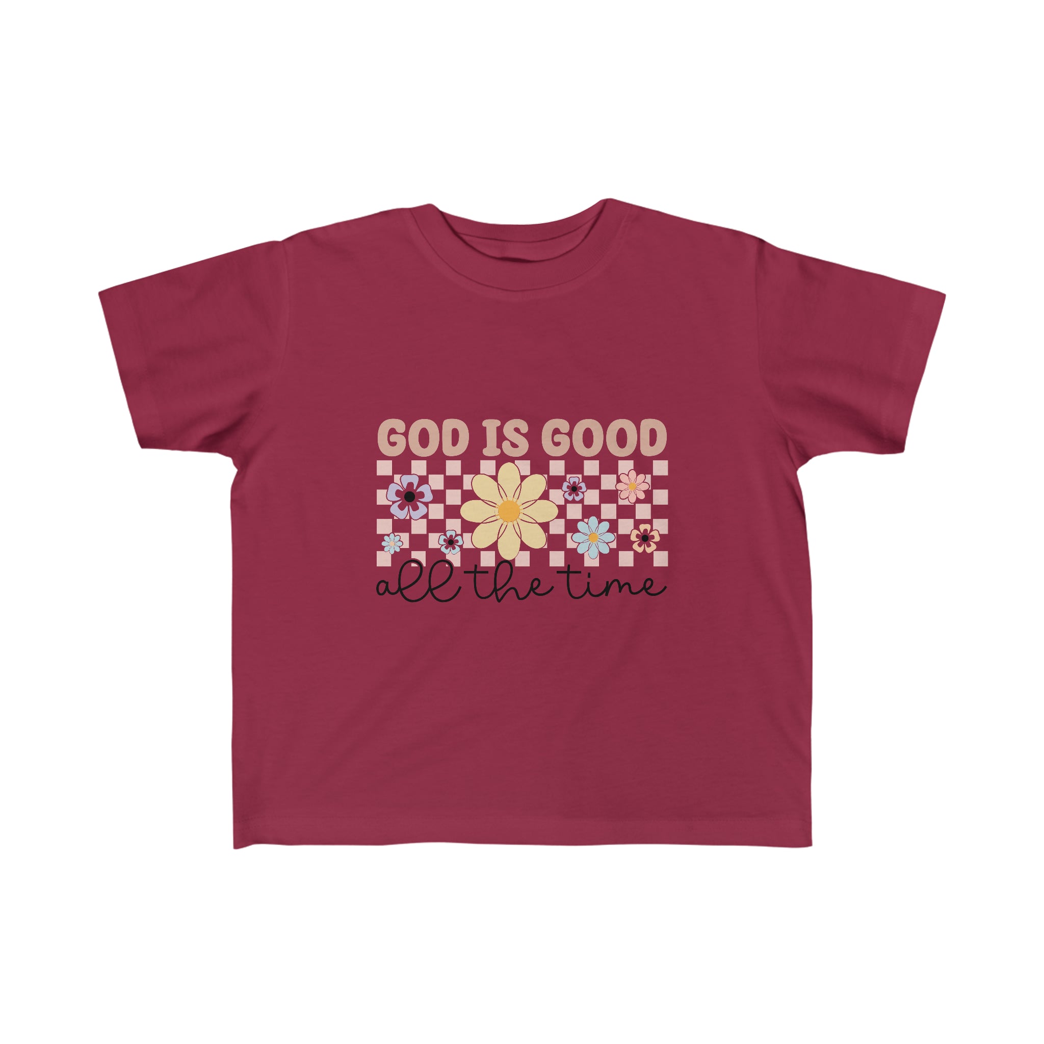 God is Good All The Time Sunflower Toddler's Fine Jersey Tee Color: Garnet Size: 2T Jesus Passion Apparel