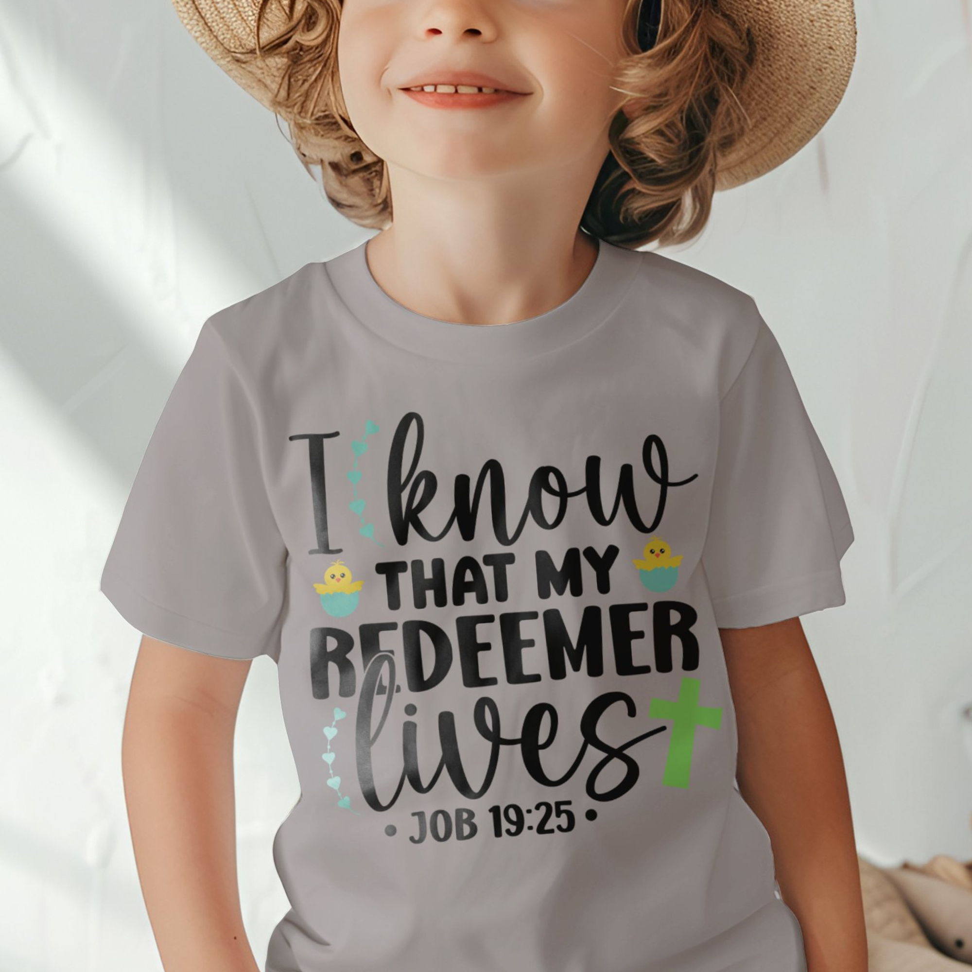 I Know That My Redeemer Lives Job 19 25 Toddler Short Sleeve Tee Size: 5/6T Color: Heather Jesus Passion Apparel