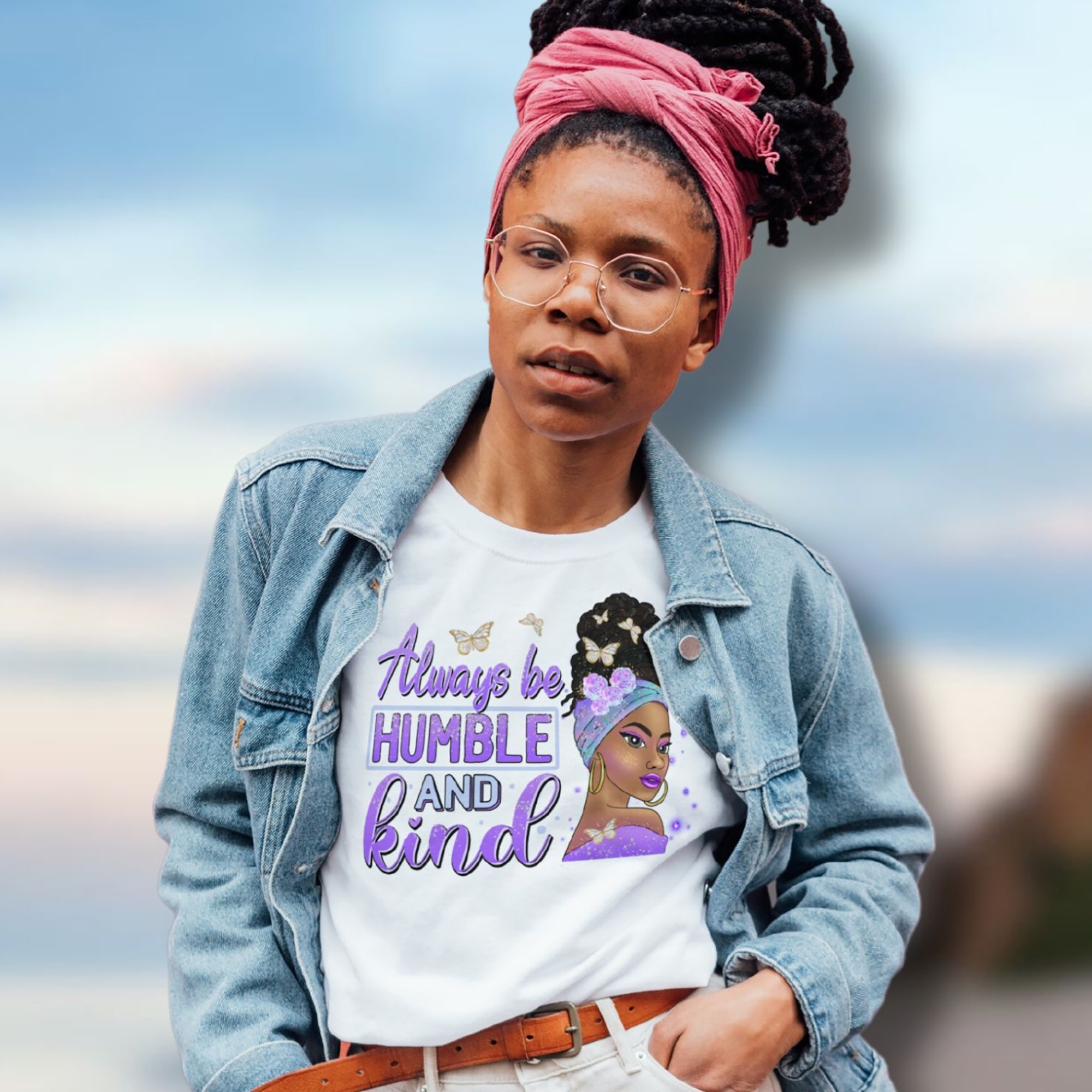 Always Be Humble and Kind Women's Relaxed Fit T-Shirt Color: Heather Prism Lilac Size: S Jesus Passion Apparel