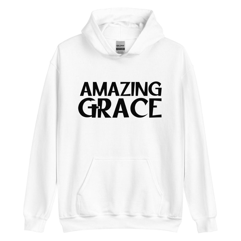 Amazing Grace Men's Heavy Blend™ Hoodie Color: White Size: S Jesus Passion Apparel