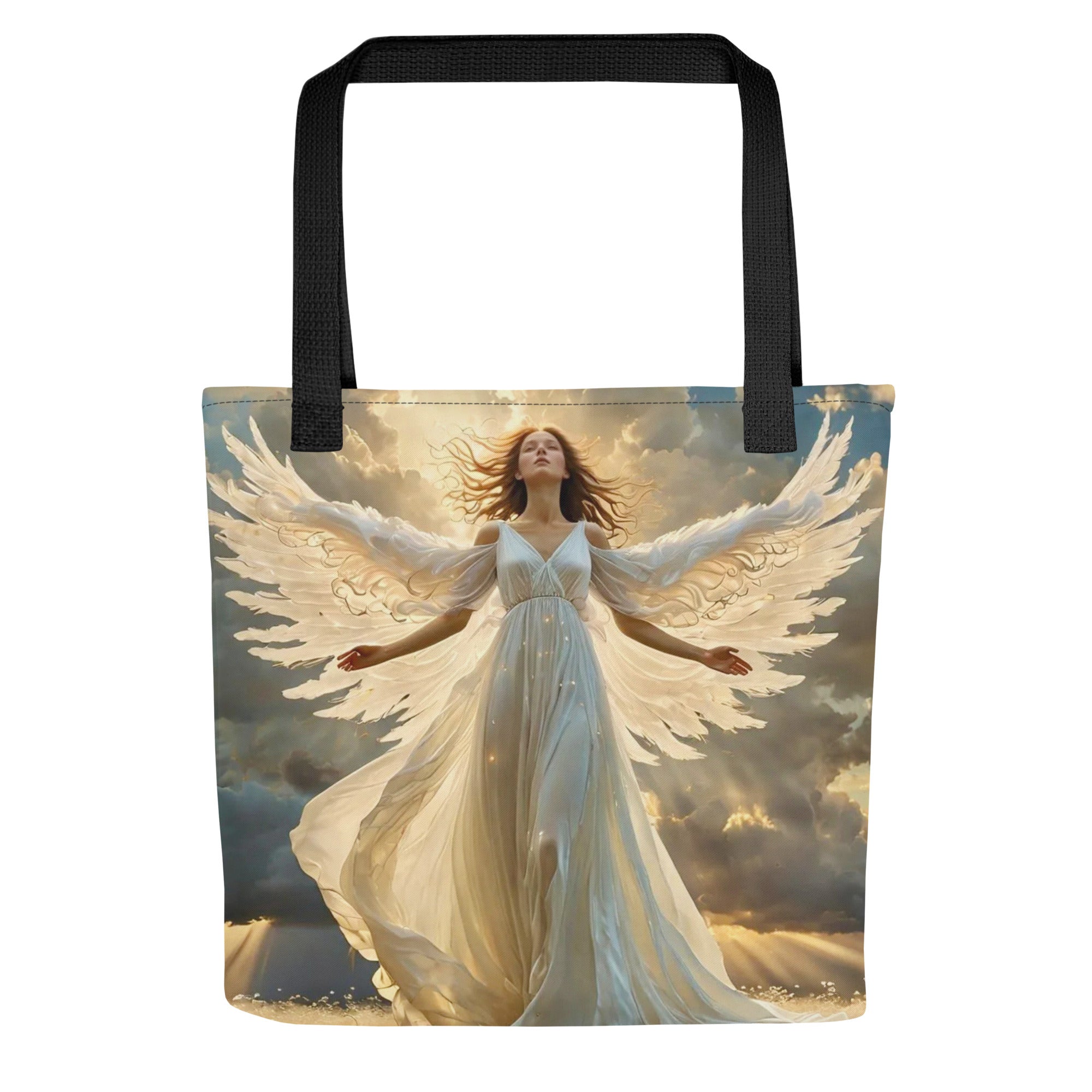 Angel_Sparkles_Tote_Bag_black_handle_front