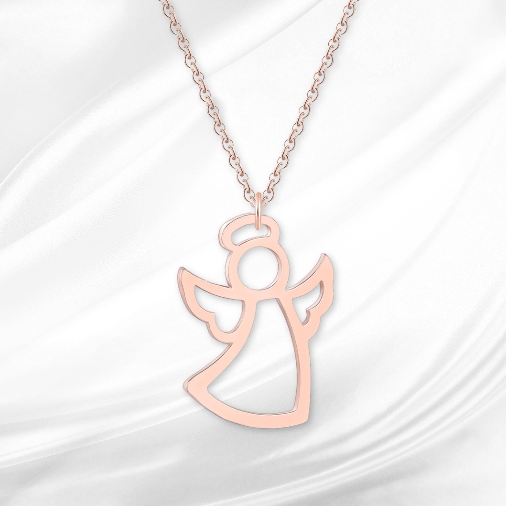 Guardian Angel Necklace - Pink, Gold, or Silver Color: Rose gold Jesus Passion Apparel