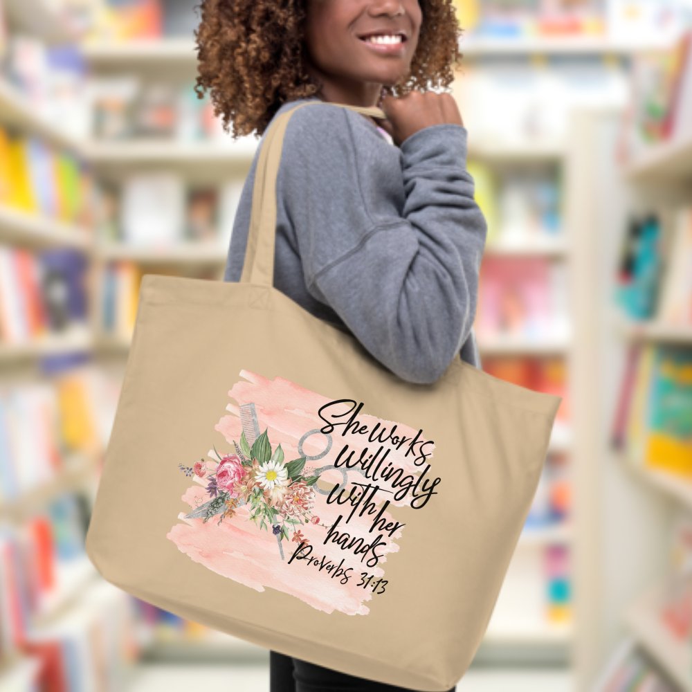 Hair Stylist - She Words Willingly Relaxed T-Shirt - Matching Tote Available Size: S Jesus Passion Apparel