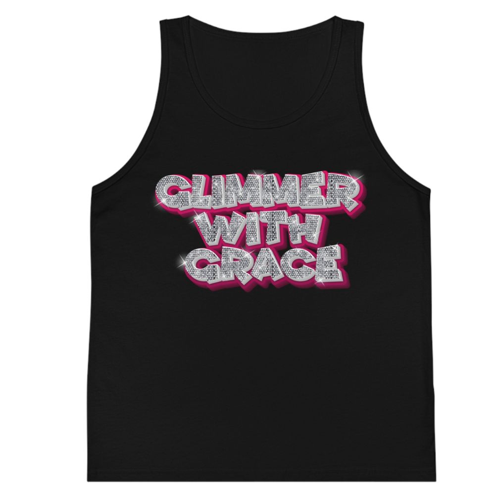 Glimmer With Grace Kid's Jersey Tank Top Color: Neon Blue Size: S Jesus Passion Apparel