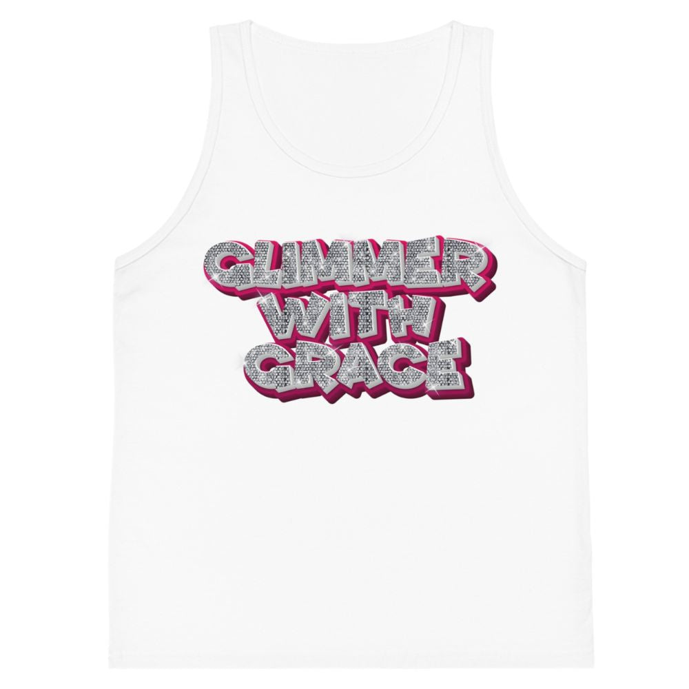 Glimmer With Grace Kid's Jersey Tank Top Color: White Size: S Jesus Passion Apparel