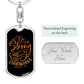 Be Strong and Courageous - Orange Dog Tag with Swivel Keychain Engraving: Yes Jesus Passion Apparel
